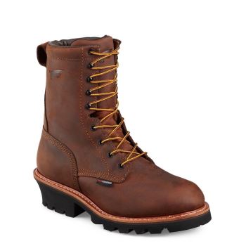 Red Wing LoggerMax 9-inch Insulated Waterproof Soft Toe Mens Work Boots Dark Brown - Style 616